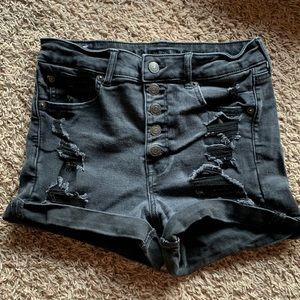 American Eagle black denim shorts